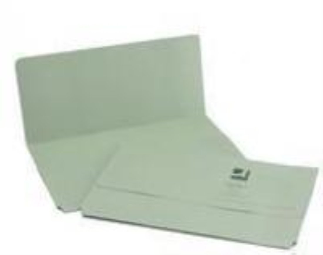 Pack of 50 Q-Connect Foolscap Green Document Wallets