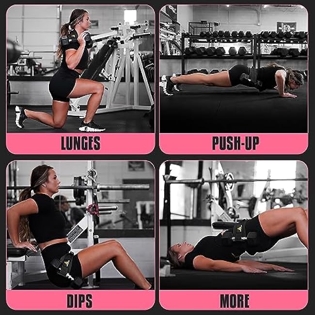 Exercise Hip Thrust Belt for Weights, Glute Workout Equipment, Adjustable Hip Thrust Belt for Dumbbells, Glute Trainer for Home Workouts with Extra Padding, Booty Builder