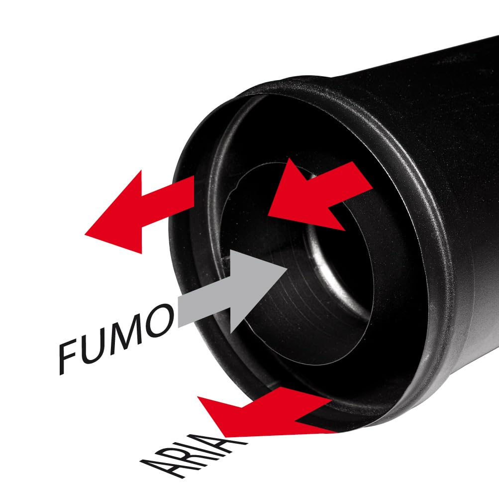 Kit de tuyaux de cheminée pour poêle à granulés coaxial DN 80 125 évacuation des fumées aspiration d'air fabriqué en Italie.