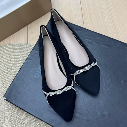 Image of Stunner Womens Flats Fashion Pointed Toe Bowknot Ballet Flats Cute Slip On Dress Flats Comfortable Party Wedding Flats2