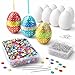 Styroporeier Ostern Basteln Set mit 10x Styropor Eier 6 cm & Bunte Pailetten & 1000 STK. Stecknadeln Ostereier zum Basteln & Dekoration