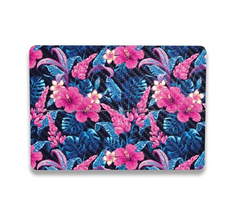 Image of MightySkins Carbon Fiber Skin Compatible with Microsoft Surface Laptop Studio 2 (2023) Full Wrap Kit - Contrast Hibiscus | Protective, Durable Textured Carbon Fiber Finish | Made in The USA