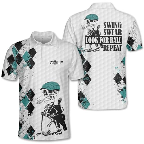 World's Okayest Golfer Funny Personalized Crazy Golf Shirts for Men, Men's Golf Shirts Short Sleeve, Lightweight Golf Polos2
