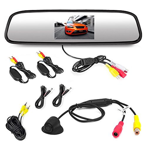 Cámara trasera inalámbrica para auto con monitor espejo 4.3" miniatura 1