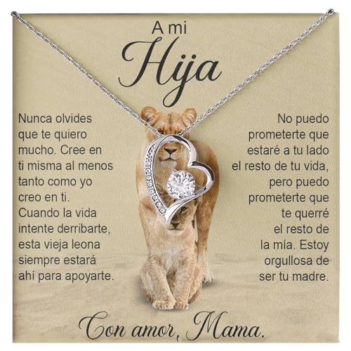 Bramart Collar Mujer A mi Hija Mamá, Plata   Ideas de Regalos para ella, Cumpleaños o Navidad   Estuche con DEDICATORIA incluido (A mi Hija 3)