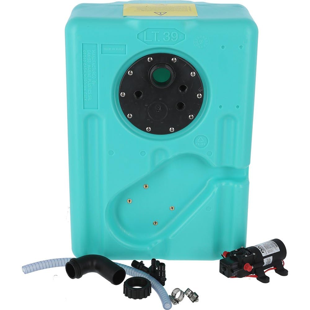 CAN-SB SE2900 Réservoir D'Eau 39L avec Pompe Autoclave Auto Aspiration 12V 4lt/min, Dimensions 550mm x 200mm x 290mm