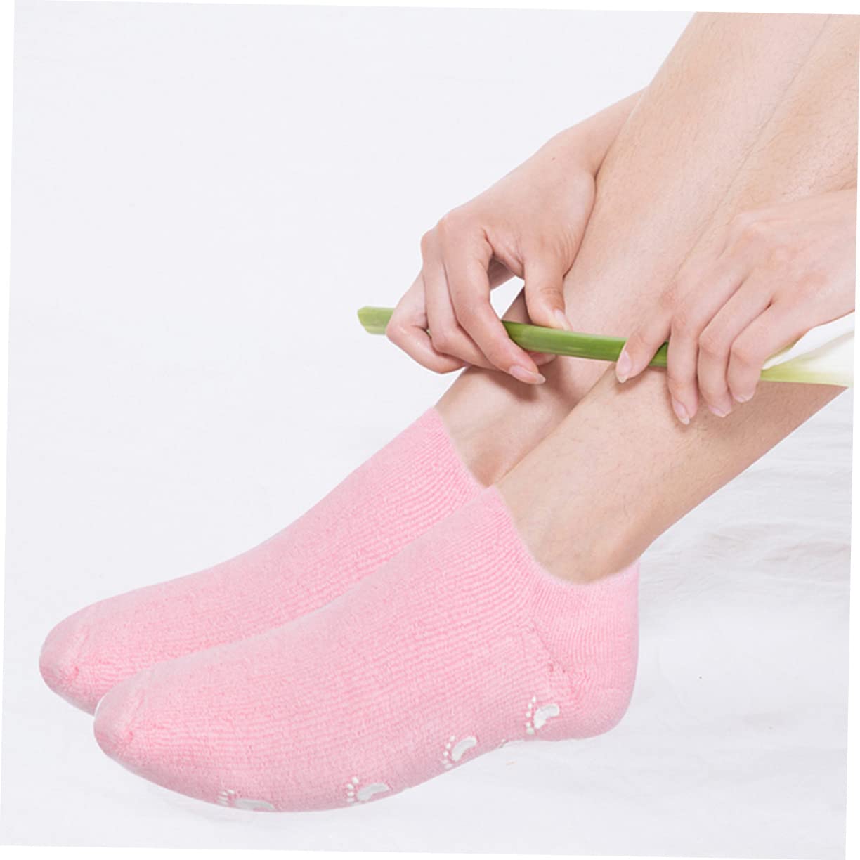 3paia Socks Idrogel Con Gel Idratante Di Calzini Antiscivolo Per Donna e Ragazza Comfort Per Piedi Secchi e Screpolati Per Spa e Notte