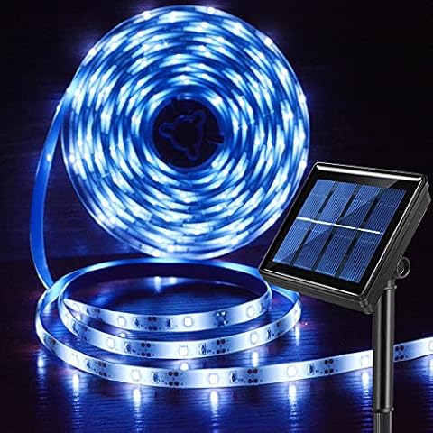 Abkshine Solar Powered LED Strip Lights,6M 180 LED Bright White Solar Balcony Lights,Waterproof Outdoor Garden Lights for Christmas Terrace, Balcony, Pool Stairs, Chicken Coop, Pergola, Golf Cart Cover