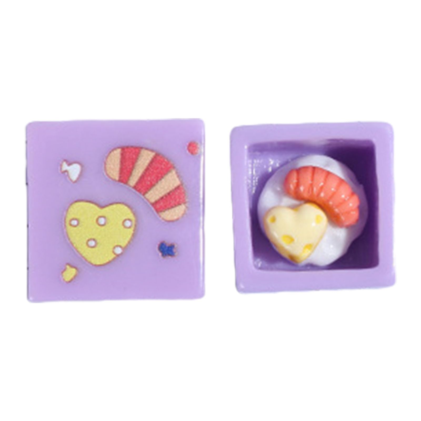 Jazuaiao Back Shell Decoration Accessories 3D Cake Box Model Ornament Resin Small Desserts Ornament for Phone Covers Accessories for Users