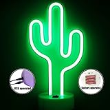 saguaro cactus lamps POTENCIA DE USB Y BATERÍA: No más cables. Cactus Neon Light adopta la energía de la batería USB o 3 * AA y hace que los letreros de luz de neón del hogar funcionen correctamente