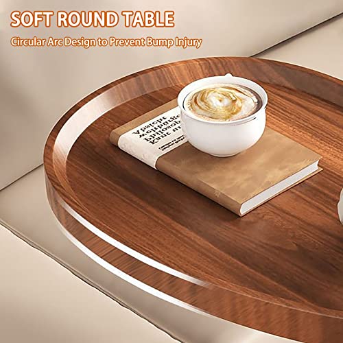 Image of TV Tray Table, Flip-Top & Rounded Metal Corners, Snack Table for Couch, Sofa, Bed, Chair, Living Room, C Shaped End Side Table for Eating, Dinner or Laptop, Small Spaces