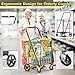 XING LANG 4.5 Cu Ft Folding Shopping Cart - 420 LB Capacity Grocery Cart with 360° Braked Swivel Wheels - Heavy Duty Utility Cart with Double Basket & Removable Waterproof Liner with Lid for Laundry