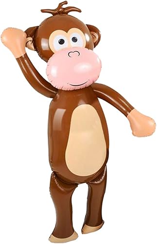 ArtCreativity Inflable de mono de 54 pulgadas, 1 unidad, bonitas decoraciones de fiesta de zoológico, fiesta divertida para fiestas temáticas de