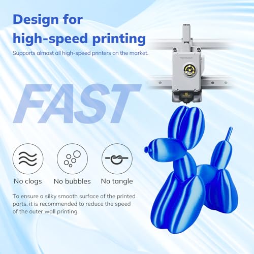 Image of AMOLEN Silk PLA Filament 1.75mm 3D Printer filaments, Shiny Sapphire Blue Filament for 3D Printing, 1kg(2.2lbs) Spool, Compatible with Most FDM Printer(Silk Sapphire Blue)