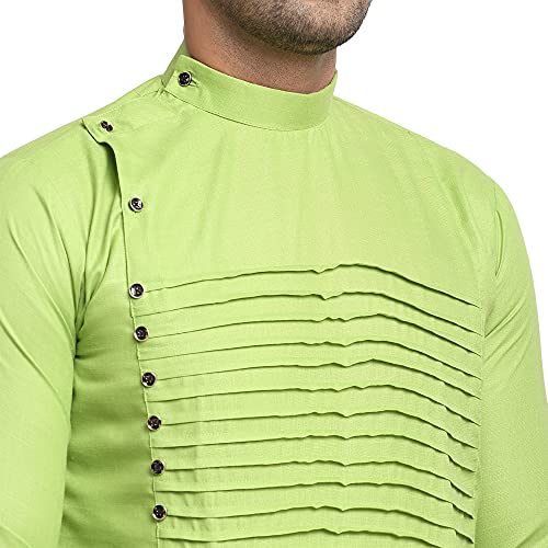 Image of SAIFOO Men's Rich Cotton Blind Short Kurta