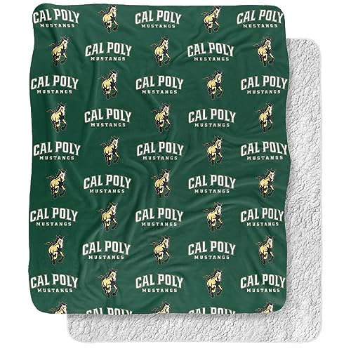 California Polytechnic State University Blanket, 50"x60" Logo Pattern Silky Touch Sherpa Back Super Soft Throw Blanket