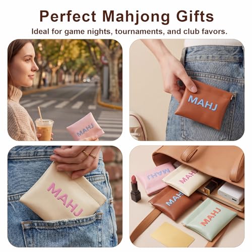 Juego de 4 bolsas para dados Mahjong impermeables miniatura 7