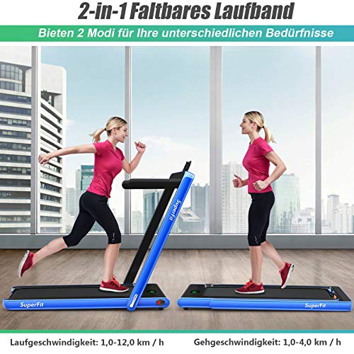 COSTWAY 2 in 1 Walking Pad & Laufband | App-kontrolliert | Bluetooth | LED Display | 1-12km/h | bis 120kg belastbar… – Bild 3