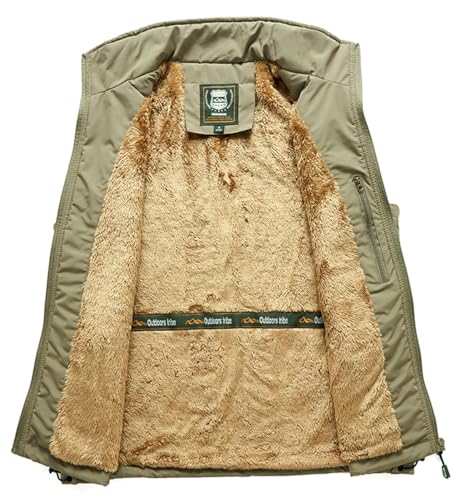 Image of Men's Casual Lightweight Vest Fleece Lined Windproof Warm Sleeveless Jacket