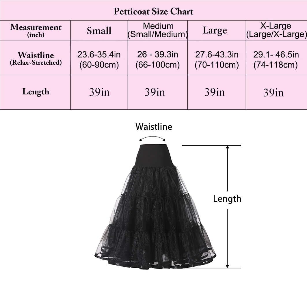 Snapklik.com : Womens Ankle Length Petticoats Long Plus Size Wedding Petticoat Slips Crinoline