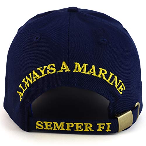 Armycrew Officially Licensed Us Marine Corps Veteran Embroidered Cotton Baseball Cap - Navy #TOP2