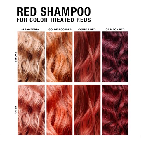 Pure Blends Red Hydrating Color Depositing Shampoo Brighten & Tone Color Faded Hair Semi Permanent Hair Dye Prevents Color Fade Extend Color Service On Color Treated Hair 8.5 Oz. #TOP4