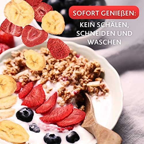 Erdbeer-Bananen Mix 200g – gefriergetrocknete Erdbeeren und gefriergetrocknete Bananen als leckerer Snack in einem Beutel – Bild 6