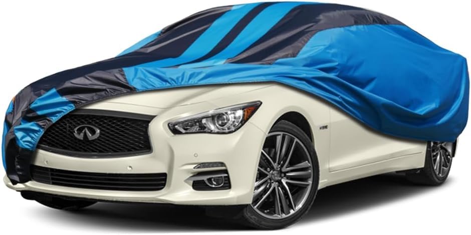 Image of Kaugung Car Cover Waterproof Custom Fit Infiniti Q50 (2013-2025), Full Exterior Cover for Automobiles Lightweight Resistant Outdoor Sun UV Rain Dust Snow Wind Protection.