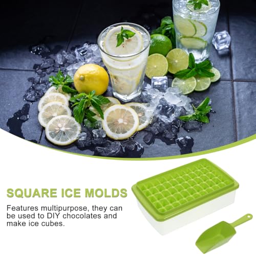 Cubitera con tapa y pala 55 cubos plástico verde miniatura 4