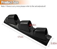 Vista 2 de Soporte negro triple para manómetro en pilar, soporte de plástico de 3 orificios de 52 mm para manómetros digitales automotrices, accesorios