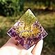 VNSTKWW Orgon Pyramide Kristall Orgonit Pyramide Reikipyramide Amethyst Pyramide Positive Pyramide Natürliche Chakra Meditation skristalle Wohnkultur 6cm