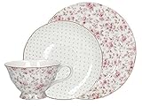 Katie Alice - Servizio da tè in Porcellana Inglese, Motivo Floreale, Colore: Bianco