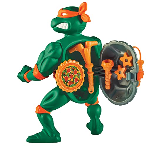 Teenage Mutant Ninja Turtles Figura clásica de Tortuga Michelangelo con Carcasa de Almacenamiento