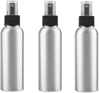 3 Pcs Aluminum Fine Mist Spray Bottle with Black Pump Sprayer Empty Sample Atomizer Containers for Essential Oils Perfume Aromatherapy Makeup Water size 120ml/4oz