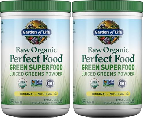 Garden of Life Super Greens Powder Smoothie & Mix, Probiotics & Digestive Enzymes, Organic Superfoods Nutrition Fruit and Vegetables for Women & Men Energy, Original, 60 Servings, (Pack of 2)
