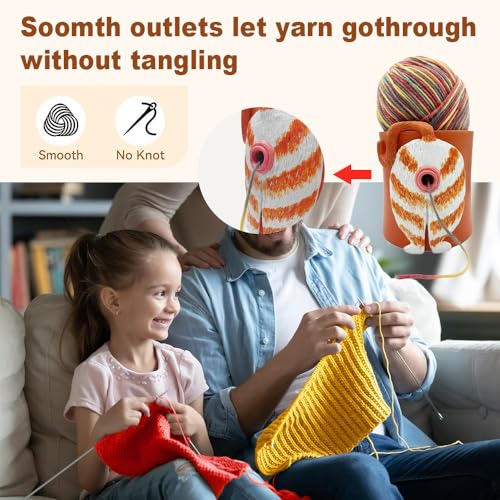 Image of Yarn Bowls for Crocheting Knitting Cat Yarn Bowls with Knitting Accessories (5PCS Knitting Needles)