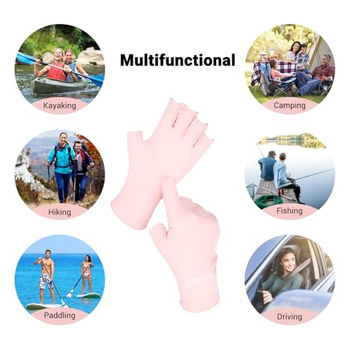 Image of MelodySusie Premium Fingerless Protection UV Gloves for Gel Manicures