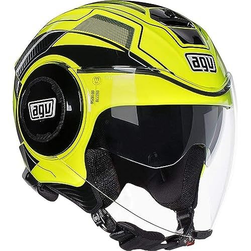 AGV SOHO Jet Fluid Multi Casco Negro/Amarillo, XS