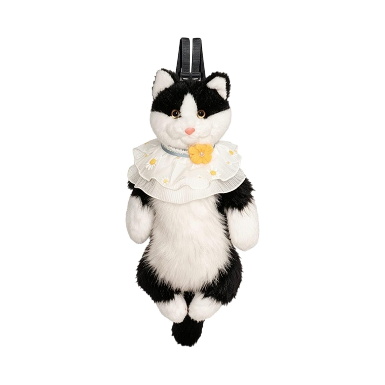 Gentle Feline Stuffed Backpack Stuffed Backpack Faux Faux Hair Cat Backpack Cute Skin-Friendly for Girls, Teens, School, Cosplay, Daisy Cream-image-40