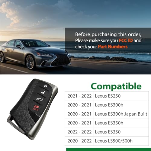 Télécommande Smart Proximity Lexus ES350h LS500 4 boutons pour démarrer sans clé - 5