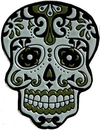 Miniatura 8 de Dia De Los Muertos - Marcador de pelota de golf y clip para sombrero de rosa roja