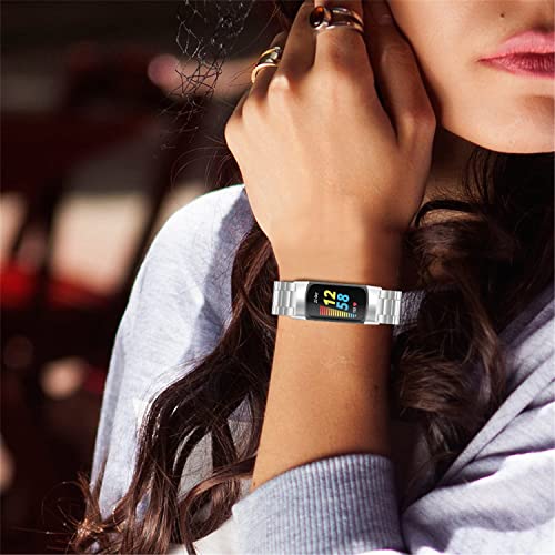 Correa metálica compatible con Fitbit Charge 6 y 5 miniatura 6
