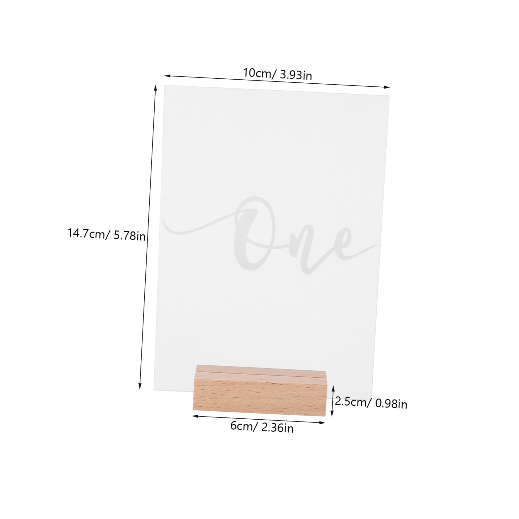 Numeri Tavolo Rotondi 10 Set in Acrilico con Base in Legno | Matrimonio ed Eventi, Linee Lisce, Stile Moderno e Semplice, Decorazioni per Tavoli