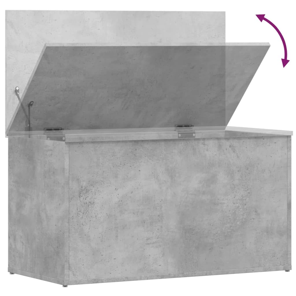 Aufbewahrungstruhe Betongrau 84x42x46 cm Holzwerkstoff | Multifunktional als Couchtisch nutzbar, Stauraum für Kleidung und Spielzeug, pflegeleicht mit feuchtem Tuch
