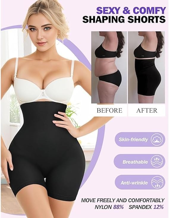 Image of KROYWEN Women Waist Shapewear with Anti Rolling Strip Tummy Control Tucker Waist Slimming Panties Shapewear Underwear Waist Shapewear