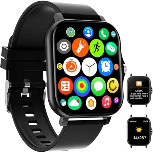 OICIIDO Smart Watch, 1.81' Upgraded Full Touchscreen Smart Watch for Android iPhones with Bluetooth Call, Sleep Tracker, Multiple Sports Fitness Tracker with Smart Watches for Women Men (Black)