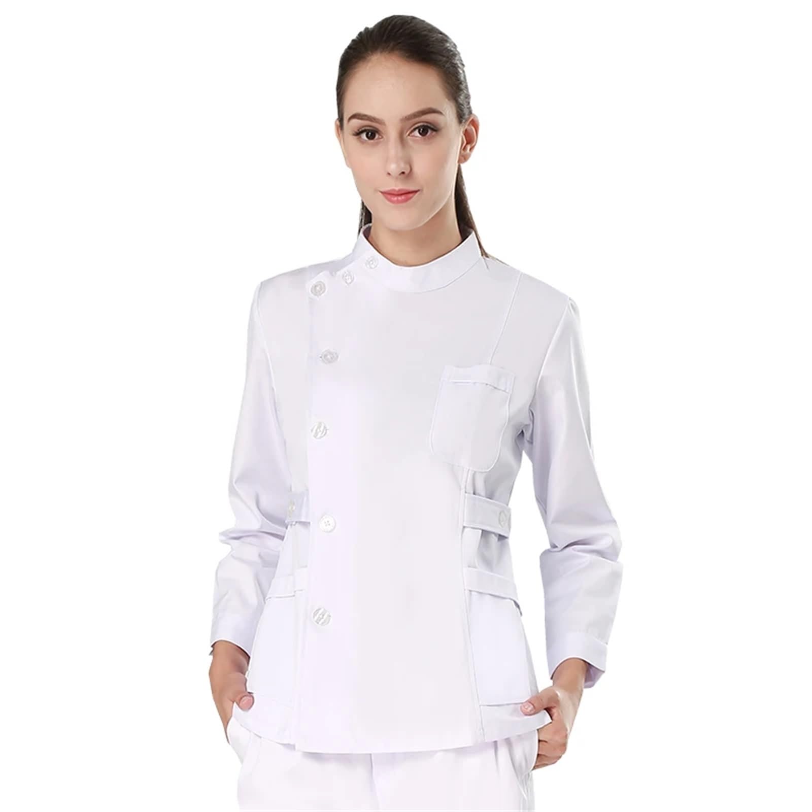 AHUFGN Nurse Scrubs Women Traditonal Nurse Scrubs Set Medical Uniforms Women Men Dental Workwear Clothes Poplin Surgeon Medic Scrub Suit