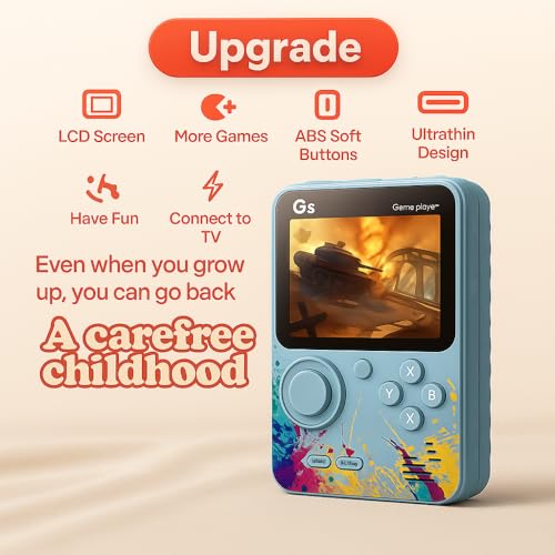Maizic Smarthome G5 Blue 500 in 1 Retro Game Box Only for 1 Player, 3 Inch Display, Handheld Classical Game PAD Can Play On TV, 500 Games Like Contra, Tank, Bomber Man Gifts for Kids 6 51sj1hzOt5L