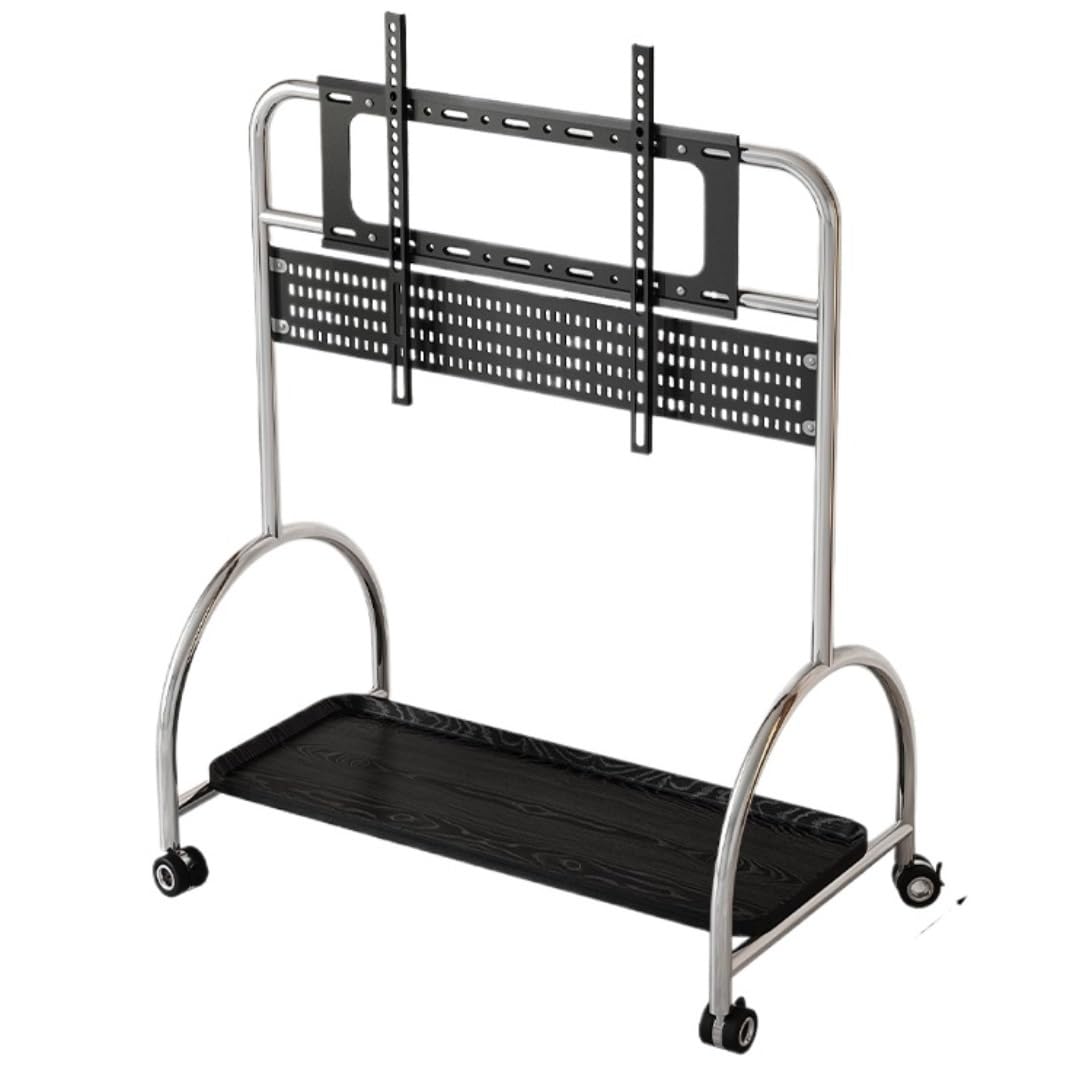 Support TV mobile roulettes meuble TV réglable en hauteur VESA 400x400 pour écran 45-65 pouces