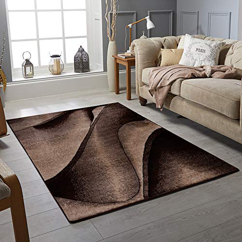 Rugs City Indoor Extra Large Small Living Room Area Rug Modern Red Brown Grey Black Geometric Carpet Rugs Bedroom Soft Thick Pile Floor Mat Hallways Runners Non Shedding (160 X 230 CM, BROWN) - Cosy Home Interiors Rugs City Indoor Extra Large Small Living Room Area Rug Modern Red Brown Grey Black Geometric Carpet Rugs Bedroom Soft Thick Pile Floor Mat Hallways Runners Non Shedding (160 X 230 CM, BROWN)